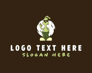 Marijuana - Bunny Smoking Marijuana logo design