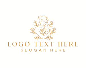 Baby - Floral Postpartum Parenting logo design