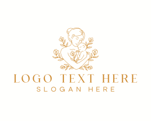 Breastfeeding - Floral Postpartum Parenting logo design