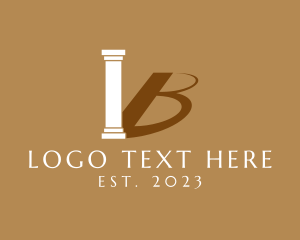 Lintel - Letter B Column Shadow logo design