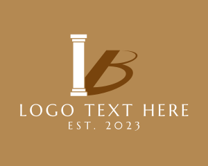 Business Solutions - Letter B Column Shadow logo design
