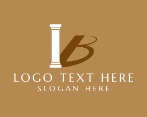 Letter B Column Shadow Logo
