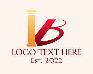 Wealth Management - Letter B Column Shadow logo design