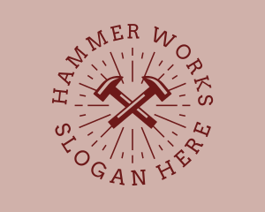 Hammer - Hipster Hardware Hammer logo design