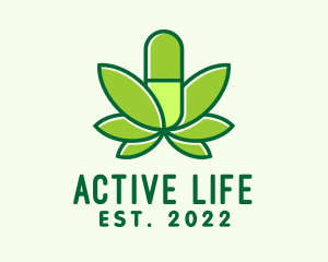 Organic Product - Medical Pill Cannabis logo design