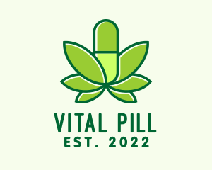 Pill - Medical Pill Cannabis logo design