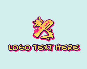 Art - Graffiti Art Letter X logo design