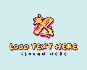 Teenager - Graffiti Art Letter X logo design