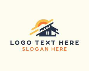 Accommodation - Residential House Roofing logo design