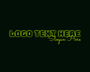 Electronic - Neon Glow Business logo design