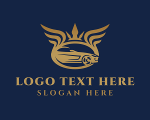 Rental - Golden Car Vehicle logo design