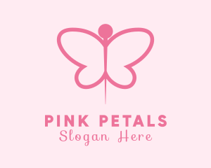 Pink Butterfly Needle logo design