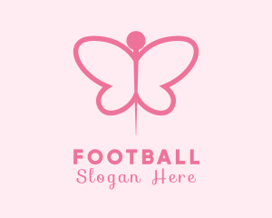 Pink - Pink Butterfly Needle logo design