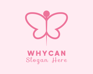 Butterfly - Pink Butterfly Needle logo design