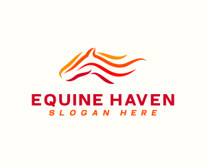 Equine Fire Horse logo design