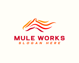 Mule - Equine Fire Horse logo design