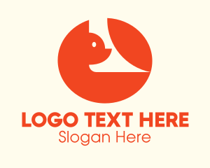 Animal Silhouette - Round Orange Fox logo design