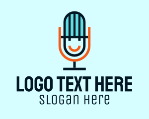 Singing - Smiling Mic Podcast logo design