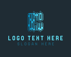 Cyber - Blue Lines Letter C logo design