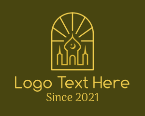 Islam - Golden Arch Mosque logo design
