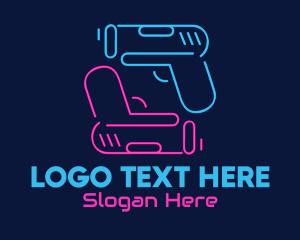 Game Vlogger - Neon Toy Gun Blasters logo design