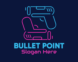 Gun - Neon Toy Gun Blasters logo design