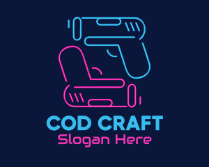 Cod - Neon Toy Gun Blasters logo design