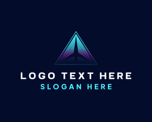 Symmetrical - Pyramid Triangle Technology logo design