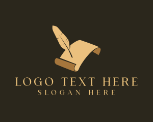Feather - Legal Document Scroll logo design