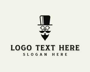 Goatee Mustache Gentleman Logo