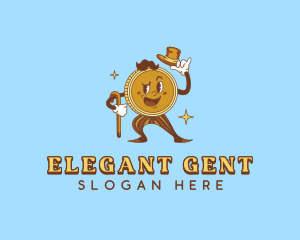 Gentleman Coin Cartoon logo design