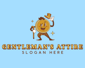 Gentleman Coin Cartoon logo design