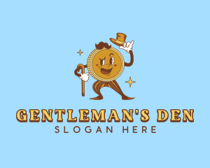 Gentleman Coin Cartoon logo design