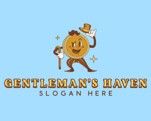 Gentleman Coin Cartoon logo design