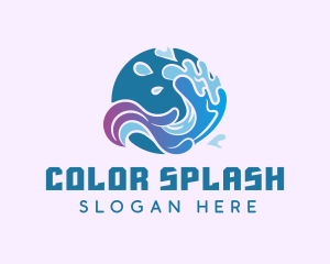 Circle Water Splash logo design