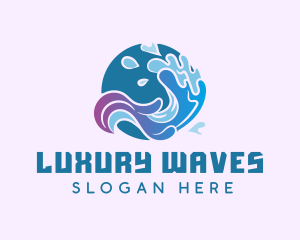 Circle Water Splash logo design