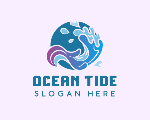 Tide - Circle Water Splash logo design