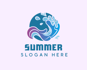 Circle Water Splash logo design