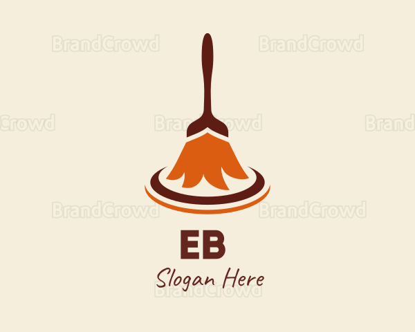 Brown Cleaner Broomstick Logo