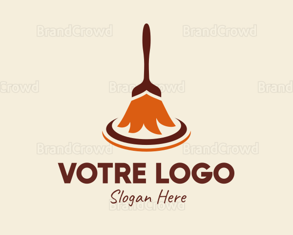 Brown Cleaner Broomstick Logo