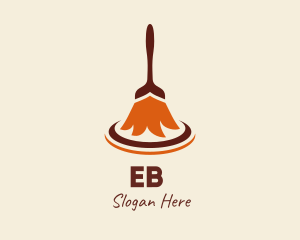 Brown Cleaner Broomstick Logo