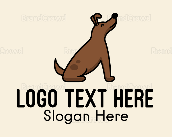 Happy Sitting Dog Logo