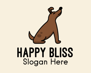 Happy Sitting Dog  logo design