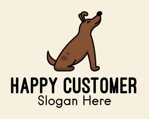 Happy Sitting Dog  logo design