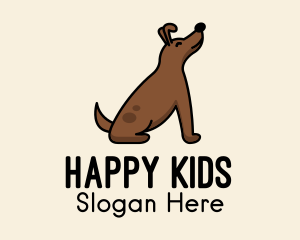 Happy Sitting Dog  logo design