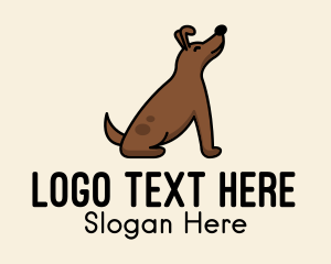 Domestic - Happy Sitting Dog logo design