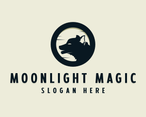 Midnight - Wild Moon Wolf logo design