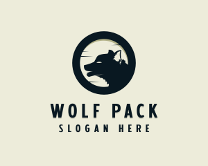 Wild Moon Wolf logo design