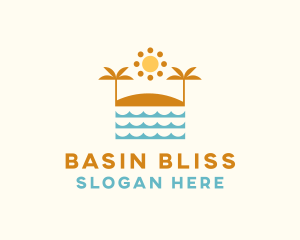 Beach Summer Oasis logo design