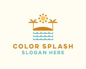 Beach Summer Oasis logo design